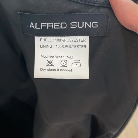 Alfred Sung Hi/Lo Floral Print Formal Dress  - 2 - Picture 5 of 7